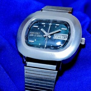 Seiko Silver and Blue Automatic Watch